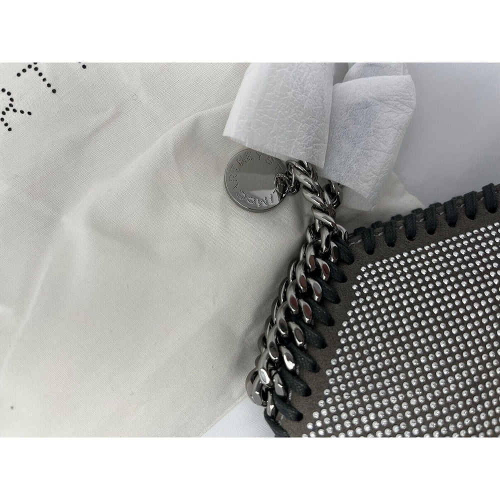Stella McCartney Falabella Chain Mini Crystal Crossbody Bag Light grey‎ NEW - Picture 6 of 9